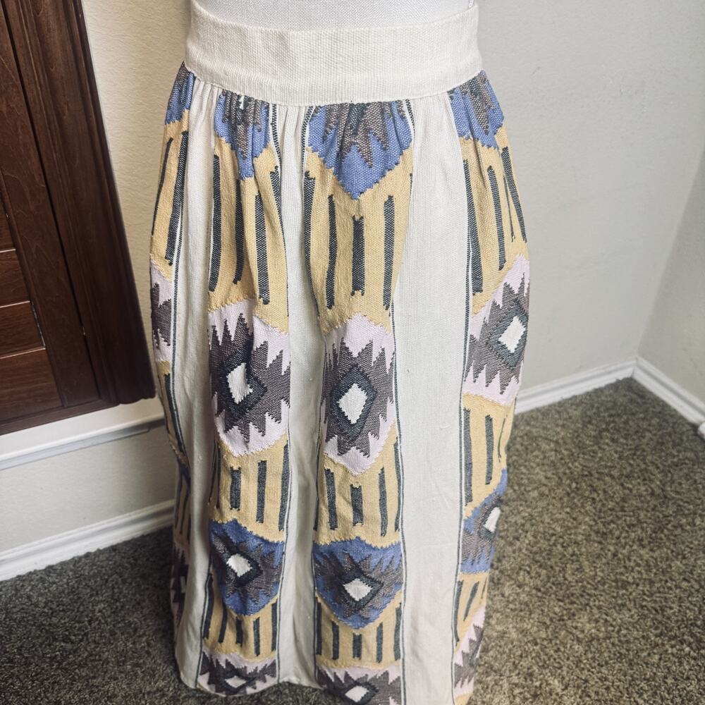 Vintage Guatemalan Corte Skirt Midi Aztec Handwoven Maya Textile Boho sz M - Picture 2 of 5